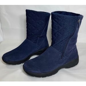 Lands' End Women's Size 10 All Weather Suede Boot Fleece Lined  in Blue